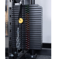 Rival Wall Mounted or Freestanding Adjustable Free Arm Functional Trainer Pulley System - 105KG Weight Stack