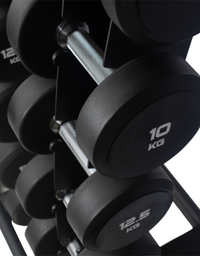 Urethane Round Dumbbell Set With Vertical Storage Rack (2.5KG - 20KG)