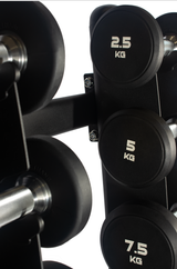 Urethane Round Dumbbell Set With Vertical Storage Rack (2.5KG - 20KG)