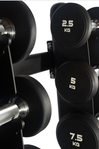 Urethane Round Dumbbell Set With Vertical Storage Rack (2.5KG - 20KG)