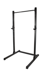 Rival J-2 Series Squat Rack with Spotter Arms, Barbell and Tri-Grip Plate Set Bundle