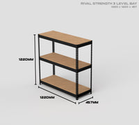 3 Level Rival Strength Shelving - 1220mm High