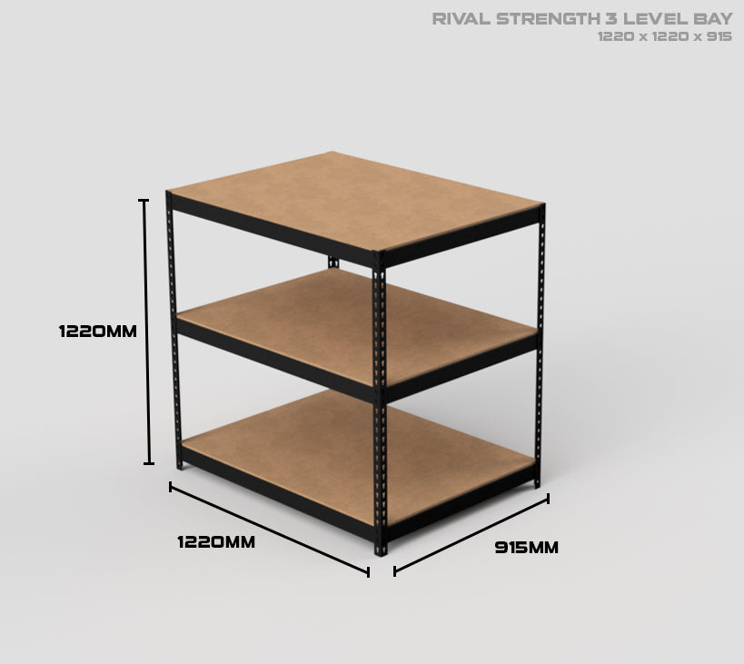 3 Level Rival Strength Shelving - 1220mm High