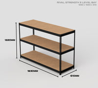 3 Level Rival Strength Shelving - 1220mm High