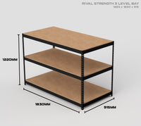 3 Level Rival Strength Shelving - 1220mm High
