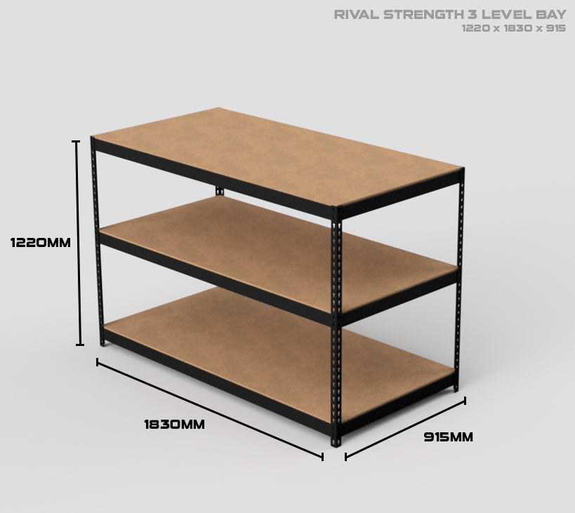 3 Level Rival Strength Shelving - 1220mm High