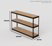3 Level Rival Strength Shelving - 1220mm High