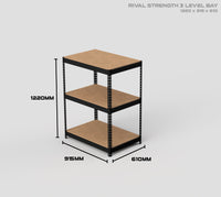 3 Level Rival Strength Shelving - 1220mm High
