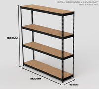 4 Level Rival Strength Shelving - 1980mm High