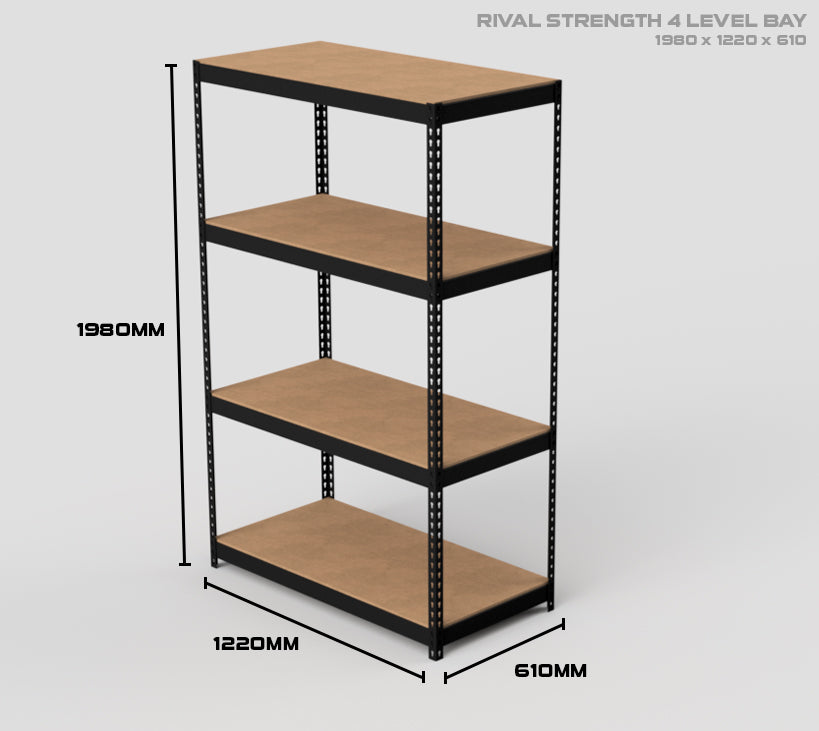 4 Level Rival Strength Shelving - 1980mm High