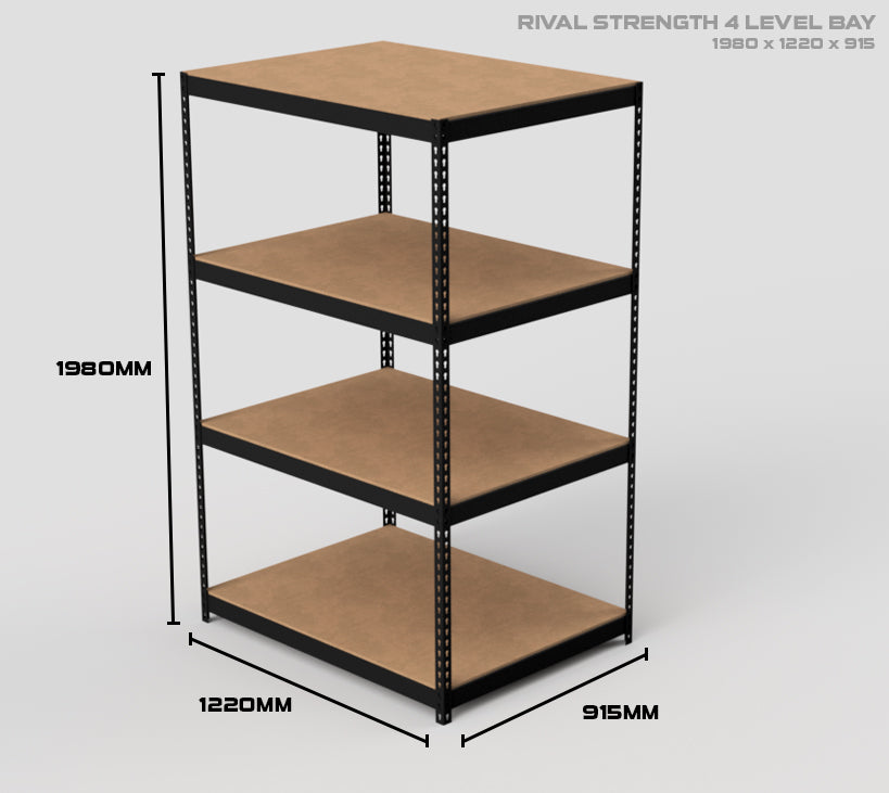 4 Level Rival Strength Shelving - 1980mm High