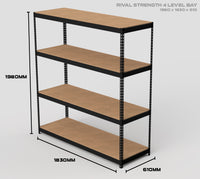 4 Level Rival Strength Shelving - 1980mm High