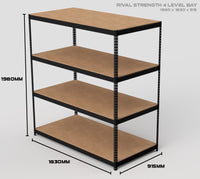 4 Level Rival Strength Shelving - 1980mm High