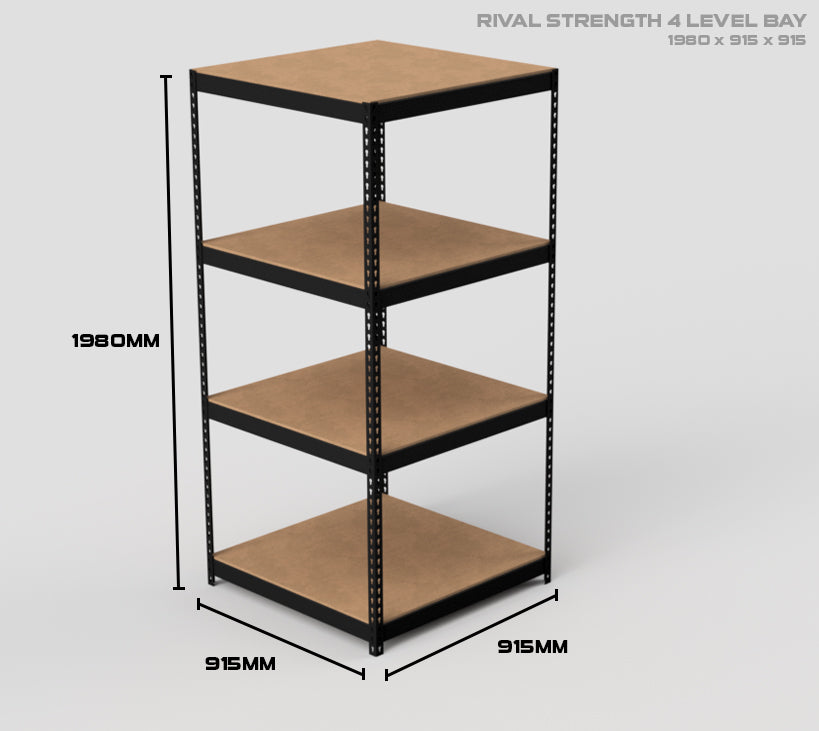 4 Level Rival Strength Shelving - 1980mm High