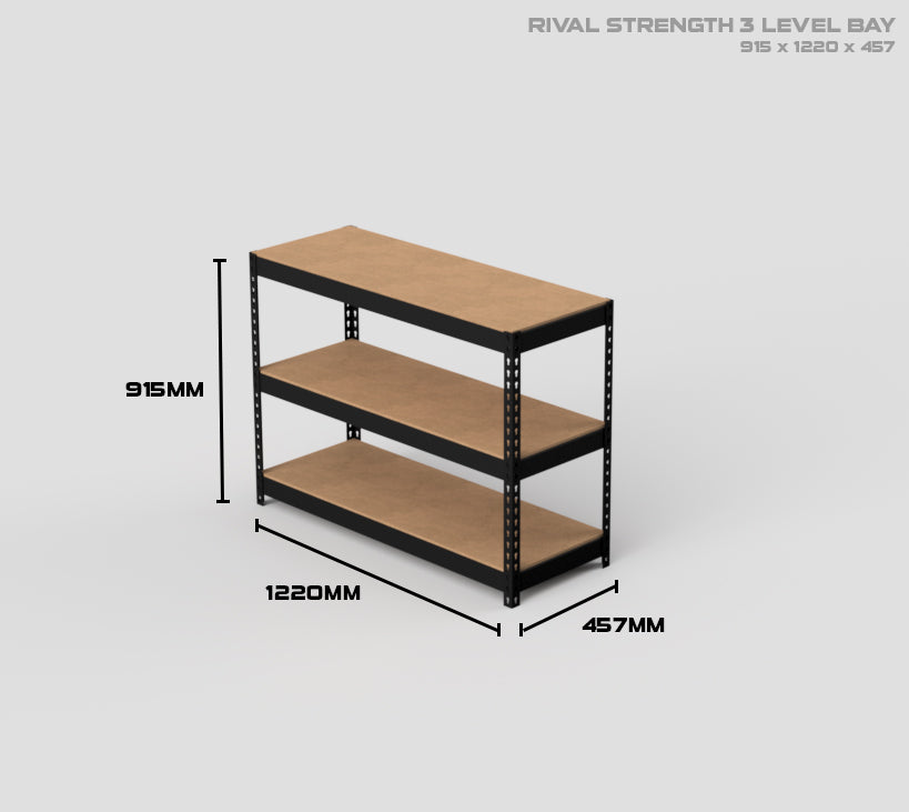 3 Level Rival Strength Shelving - 915mm High