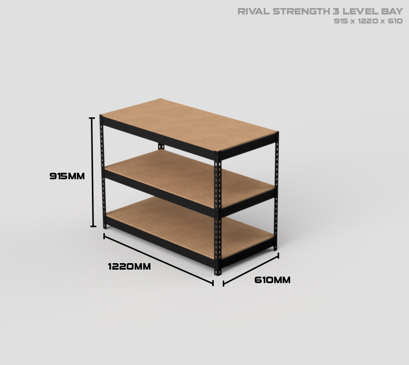 3 Level Rival Strength Shelving - 915mm High