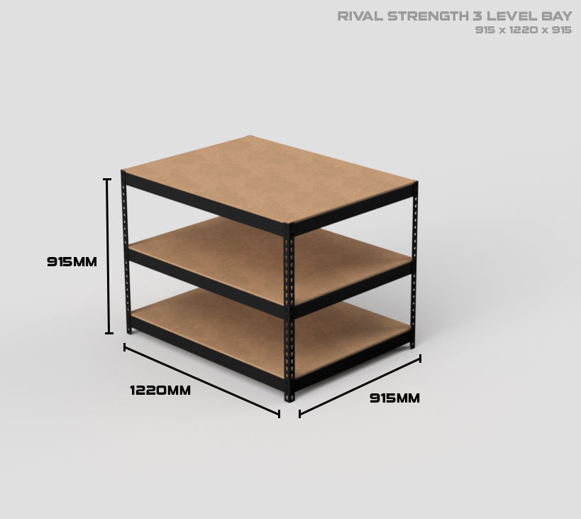 3 Level Rival Strength Shelving - 915mm High