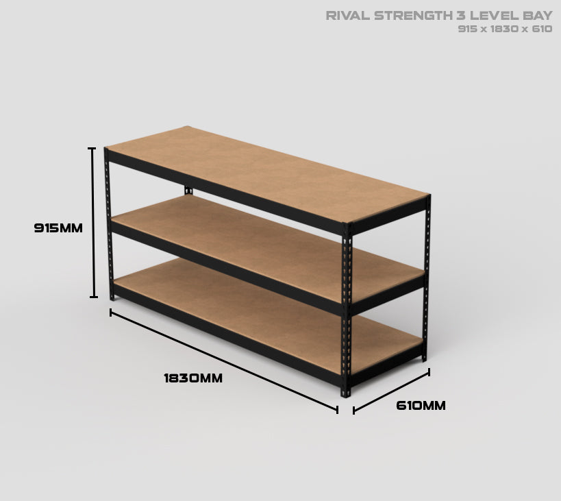 3 Level Rival Strength Shelving - 915mm High