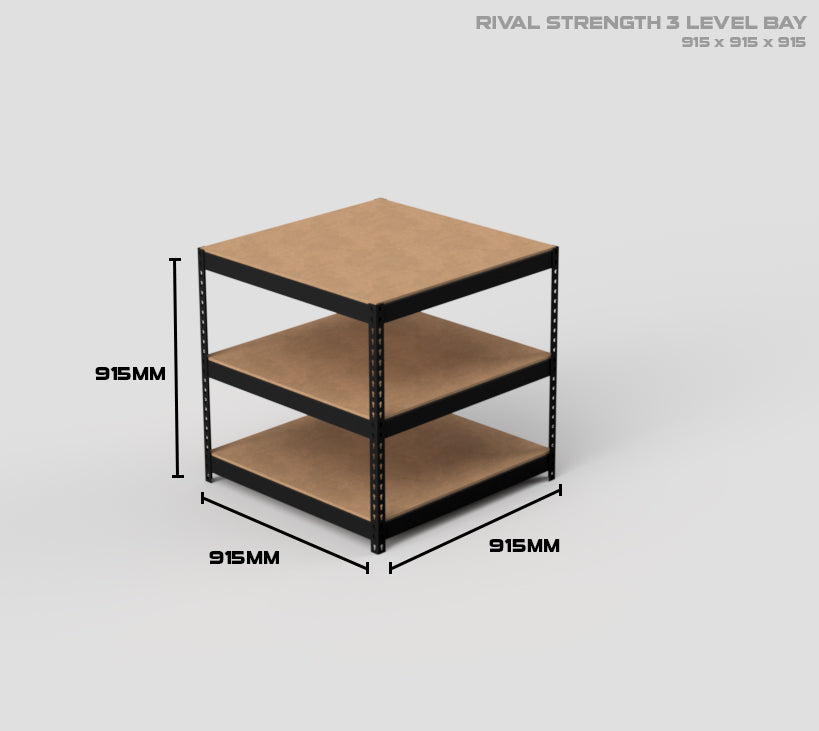 3 Level Rival Strength Shelving - 915mm High