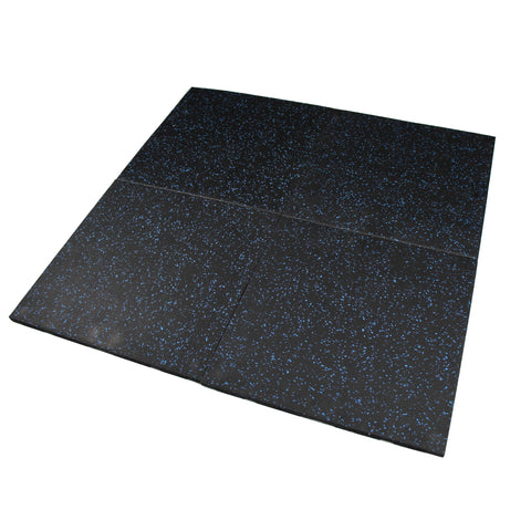 Rival Blue Fleck Premium Interlocking Rubber Gym Floor Tiles with Connectors (500mm x 500mm) (20mm)