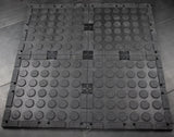 Rival Blue Fleck Premium Interlocking Rubber Gym Floor Tiles with Connectors (500mm x 500mm) (20mm)