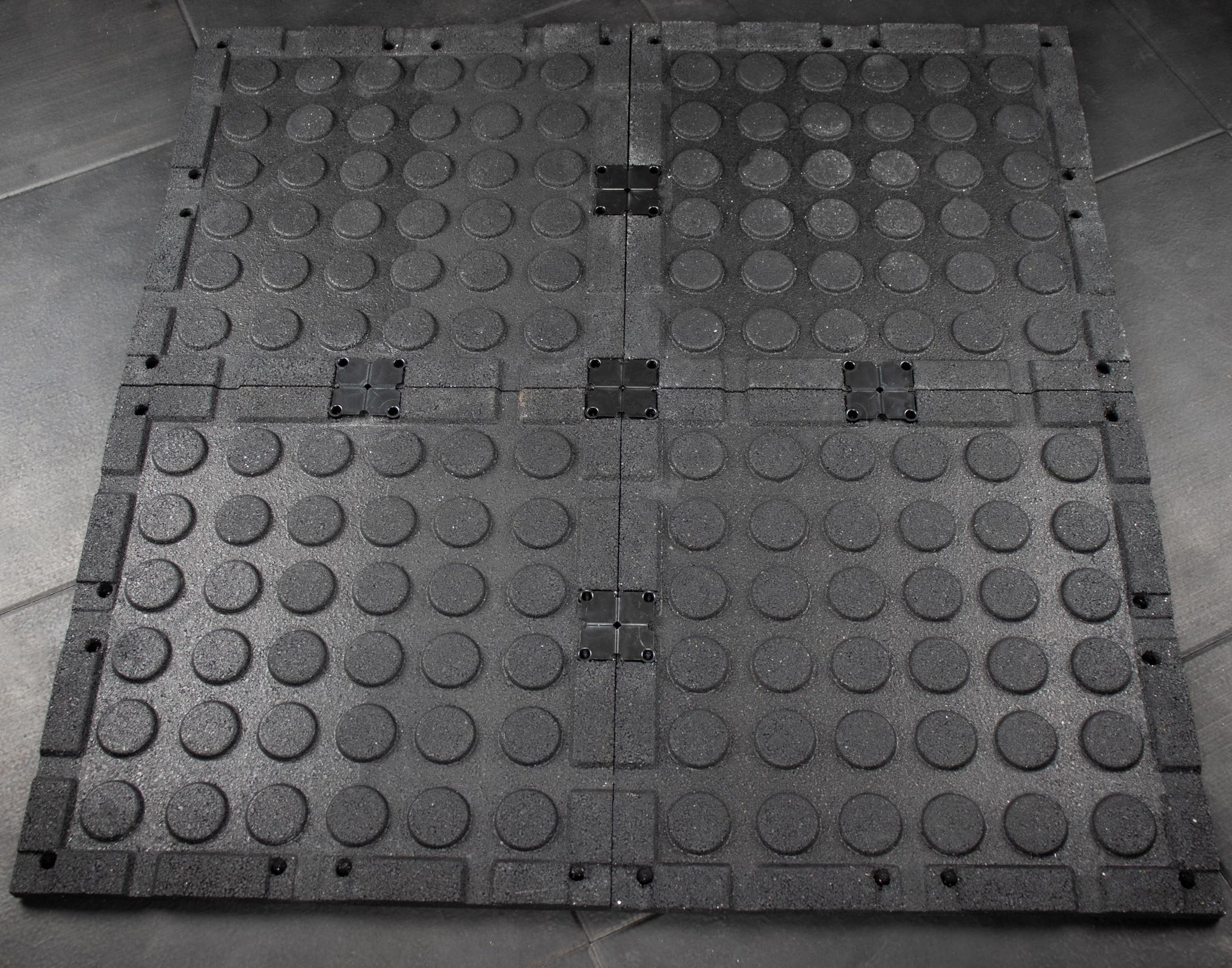 Rival Blue Fleck Premium Interlocking Rubber Gym Floor Tiles with Connectors (500mm x 500mm) (20mm)